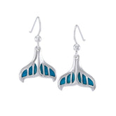 Whale Tail with Enamel Sterling Silver Earring TER1648 - Earrings